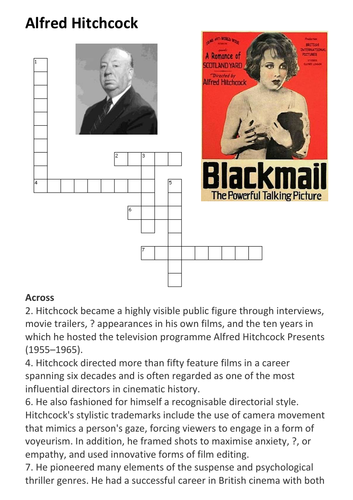 Alfred Hitchcock Crossword