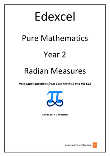 Pearson Edexcel GCE Maths Year 2 Radian Measures past exam questions from C2 and IAL C12