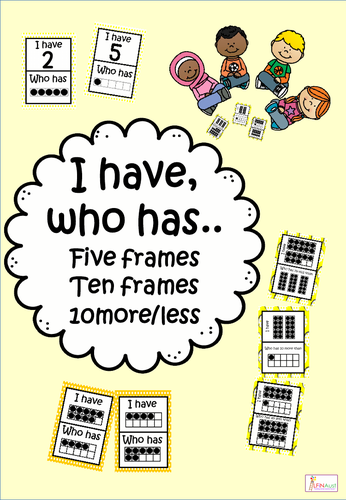 I have Who has..... Five Frames, Ten frames, 10 more/less