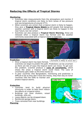 Reducing the effects of tropical storms