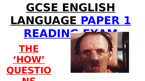 THE SILENCE OF THE LAMBS - Paper 1 Q3 & Q4  Revision PowerPoint: GCSE English Language