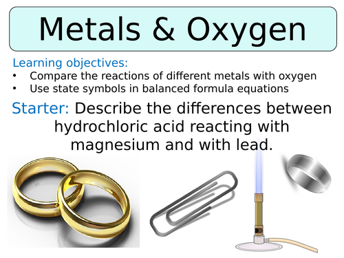 Reaction of metals on sale with oxygen