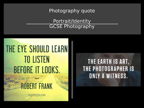 Photography Portrait/Identity Project GCSE