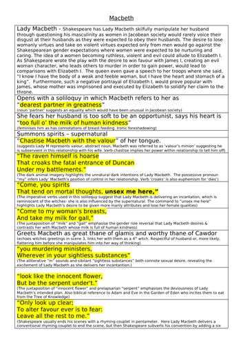 Macbeth Key Quotes - Analysis and Explanation