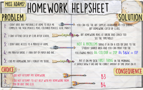 Homework Help Sheet