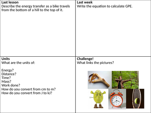 Elastic potential energy lesson for AQA Combined Science Physics