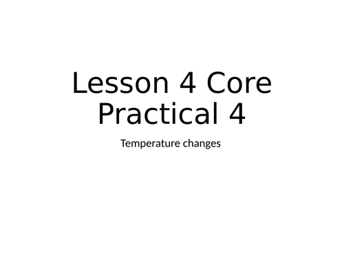 Energy changes core practical lesson- GCSE AQA Chemistry