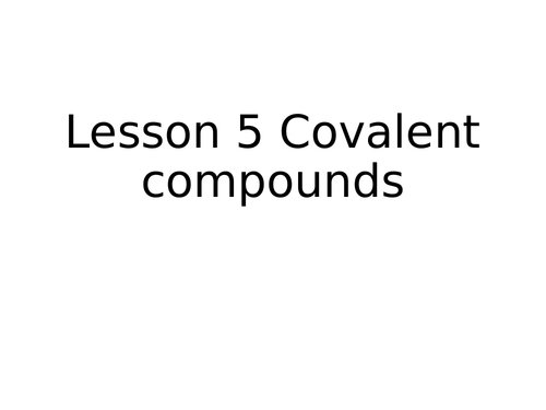 Properties of covalent compounds