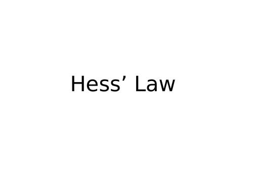 Hess' Law - Enthalpy of formation and combustion