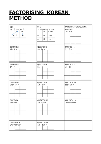 Factorising