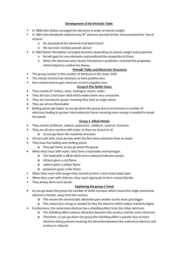 AQA GCSE CHEMISTRY PAPER 1 AND 2 NOTES