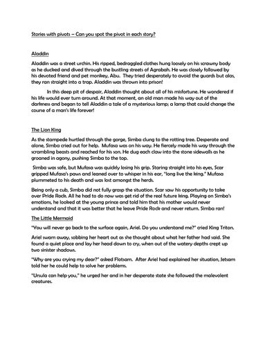 Stories with pivots examples