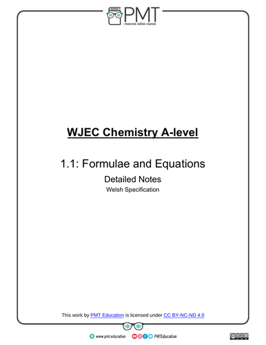 Wjec Wales A Level Chemistry Notes Teaching Resources