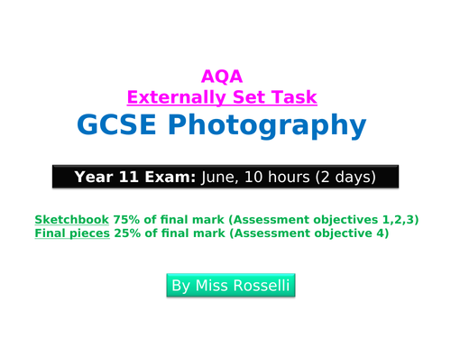 AQA ESA GCSE Photography Jan 2020