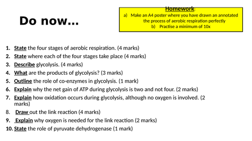 OCR A2 5.2.2 Aerobic respiration