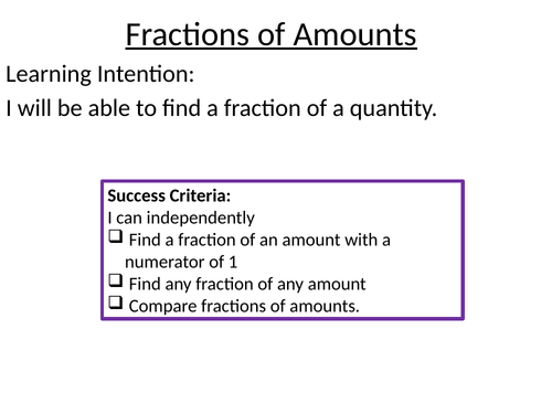 Fractions of Amounts