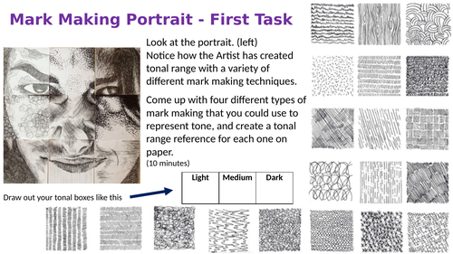 Mark making portrait