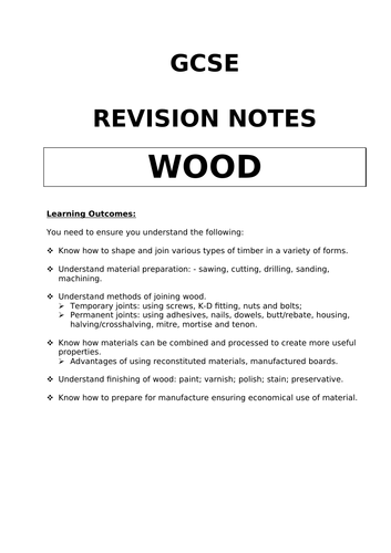 Materials Revision Notes - GCSE