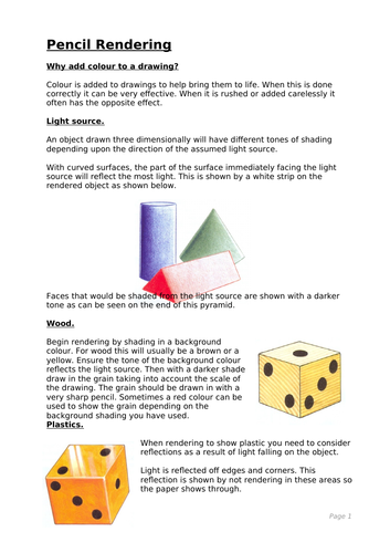 Notes on how to pencil render drawings