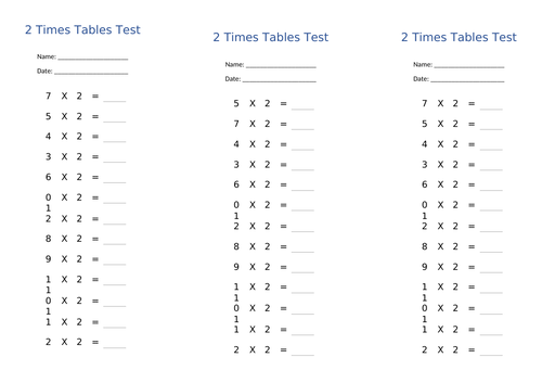 Times Tables Drills
