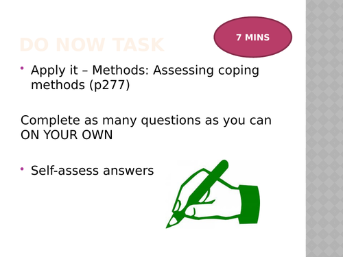 Stress - Lesson 12 Gender differences in coping with stress