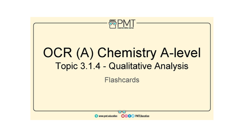 New Qualitative Chemistry AS, OCR, AQA, Edexcel