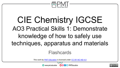 CAIE IGCSE Chemistry Practical Flashcards