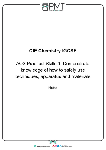 CIE IGCSE Chemistry Practical Notes
