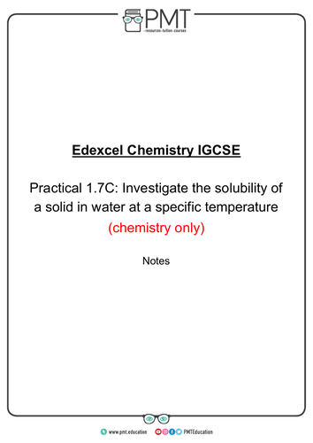 Edexcel IGCSE Chemistry Practical Notes