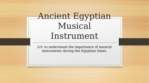Ancient Egyptian Musical Instruments Planning