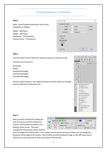 Tutorial/guide to creating buttons in Adobe Fireworks
