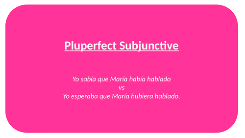 Pluperfect Subjunctive Teaching Resources