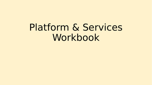 BTEC DiT - Platforms & Services