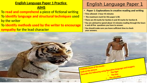 English Language Paper 1 Lessons (GCSE)