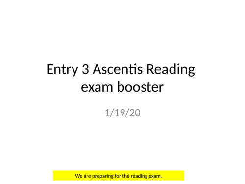 ESOL  reading  skills booster 60min lesson