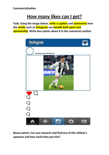 Commercialisation Media in Sport GCSE PE
