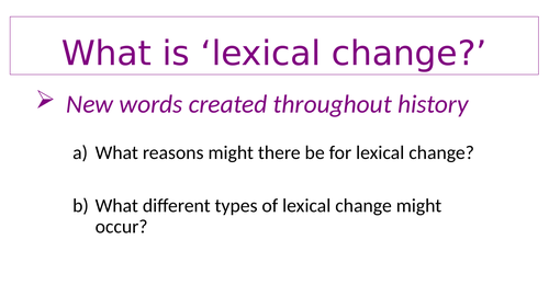 Language change powerpoints SOW