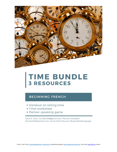 Telling Time Bundle: French