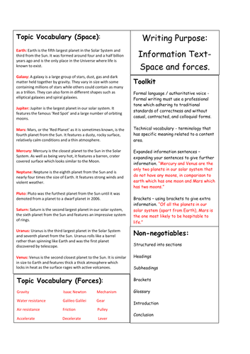 Information text Literacy Knowledge Organiser