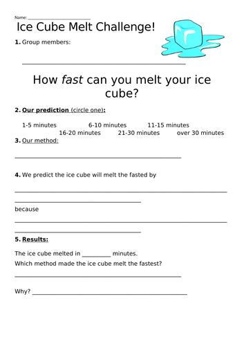 Ice Cube Melt Challenge