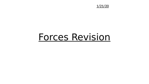 Edexcel 9-1 Physics Forces Revision.