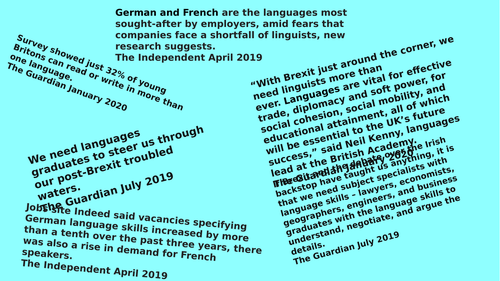 Why learn a language/celebration assembly/open evening/prize giving PowerPoint/German/French