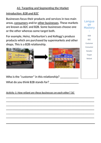 BTEC Tech Award in Enterprise: A2 Targeting and Segmentation