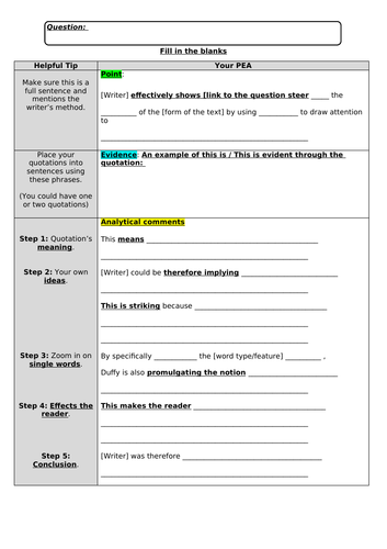 Differentiated PEA/PEE Planner
