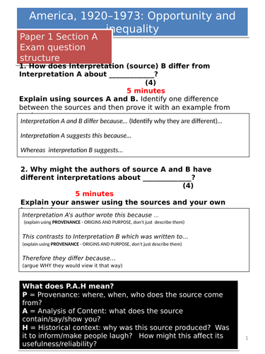 AQA GCSE History: Paper 1 Question Guidance