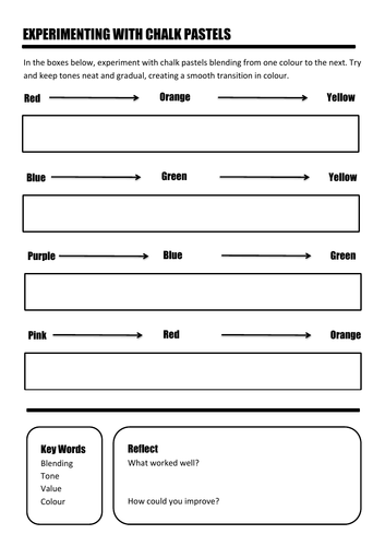 Chalk Pastel Experimentation Worksheet