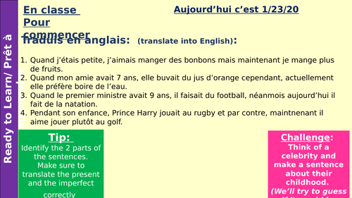 6.2F Mon mode de vie avant et maintenant