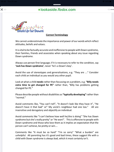 Fact sheet about Down’s syndrome | Teaching Resources