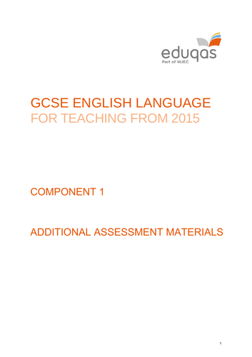 Fiction Reading Exam Prep/Practice Eduqas JUSTO