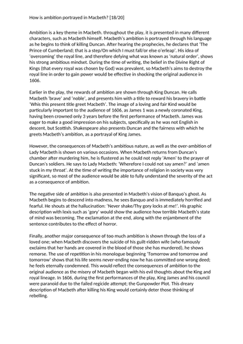 GCSE Macbeth: 4 Thematic Analyses
